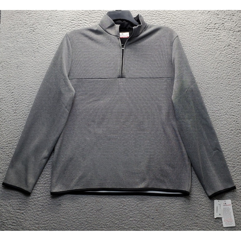 Grand Slam Golf 1/4 Zip Pullover Mens M Multi Micro Striped Stretch Long Sleeve
